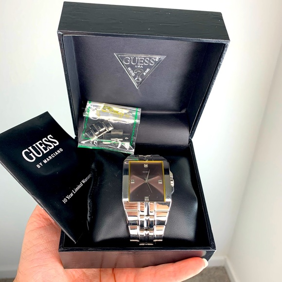 Guess by Marciano Other - Guess Men’s Silver and Brown Watch